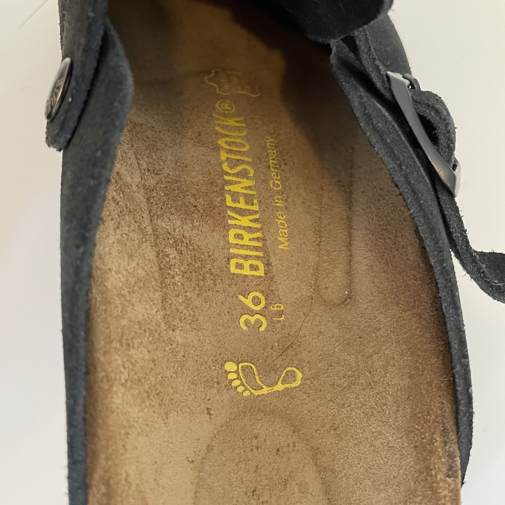 Birkenstock Black Suede Boston Clogs - Picture 7 of 11